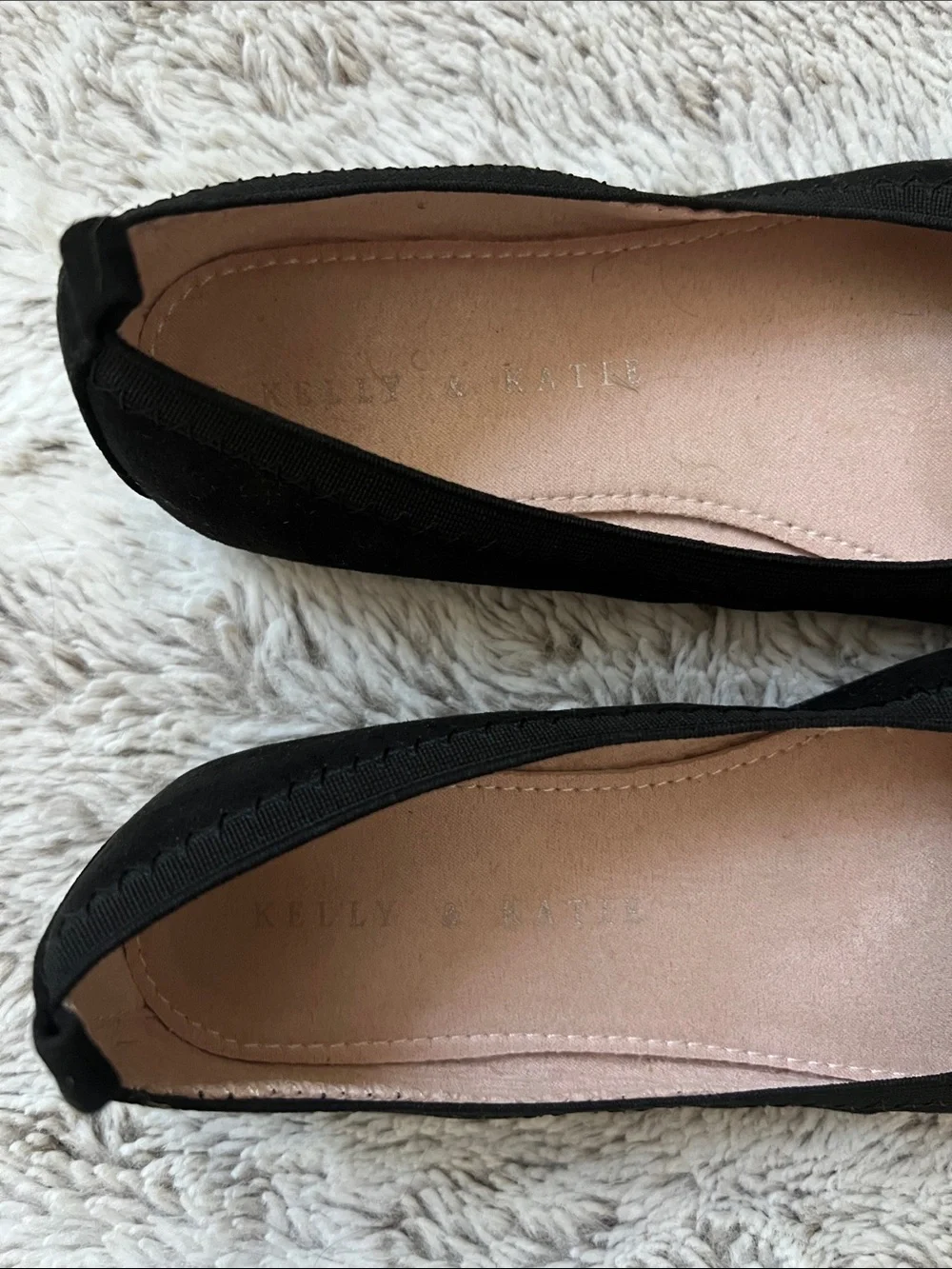 2 | Girls Kelly & Katie Black Ballet Flats with Bow Accent